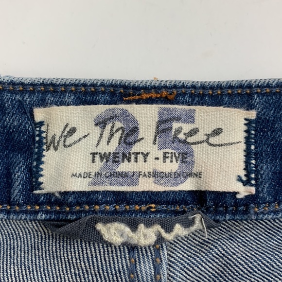 We the Free Denim Jean Shorts Size 25 Free People Distressed Raw Hem pockets - Picture 4 of 14